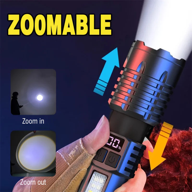 Mikenoon Rechargeable LED Flashlight with COB Side Light