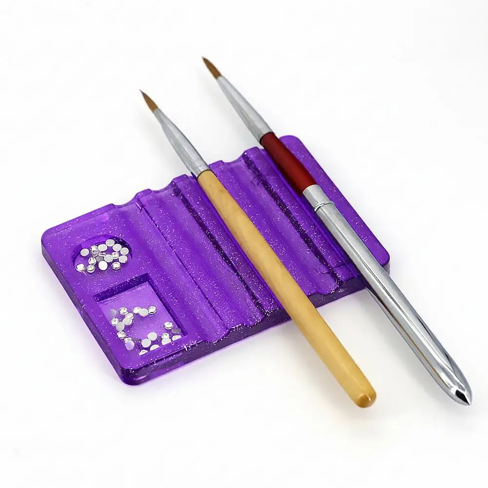 Nail Art Brush Holder & Acrylic Palette Organizer Stand
