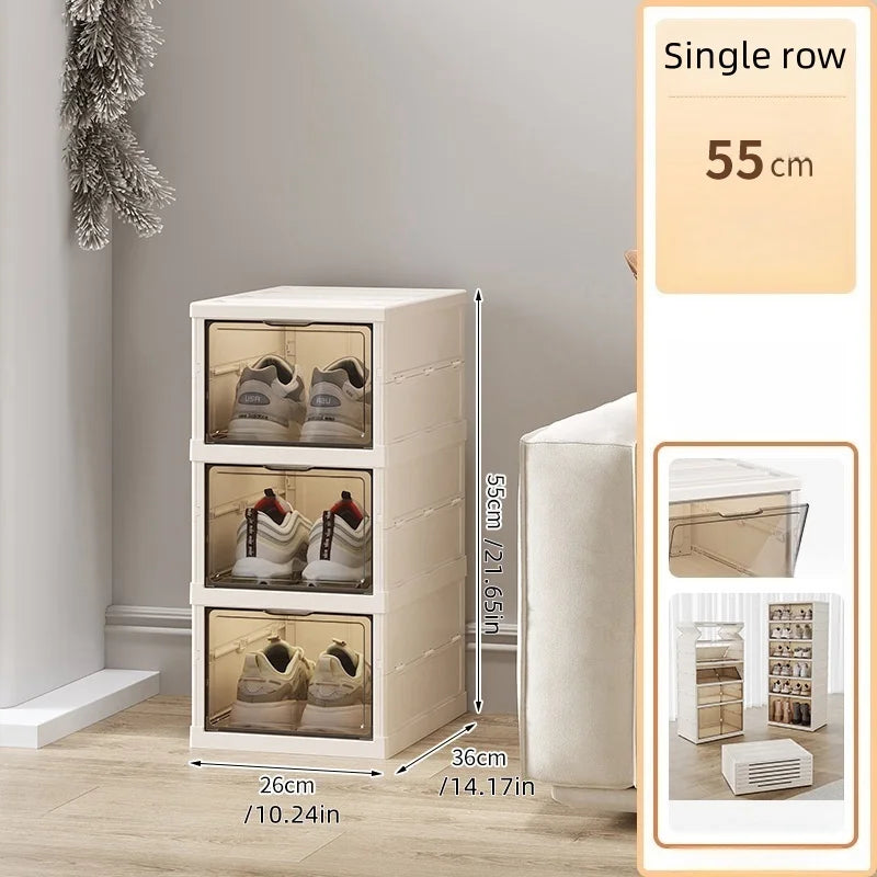 Foldable Shoe Box,One-piece|Magnetic Switch,Multi-style & Sizes|Wheeled,Living Room & Bedroom Use|Home,Shoe Storage Boxes Oasis Select Single 55cm