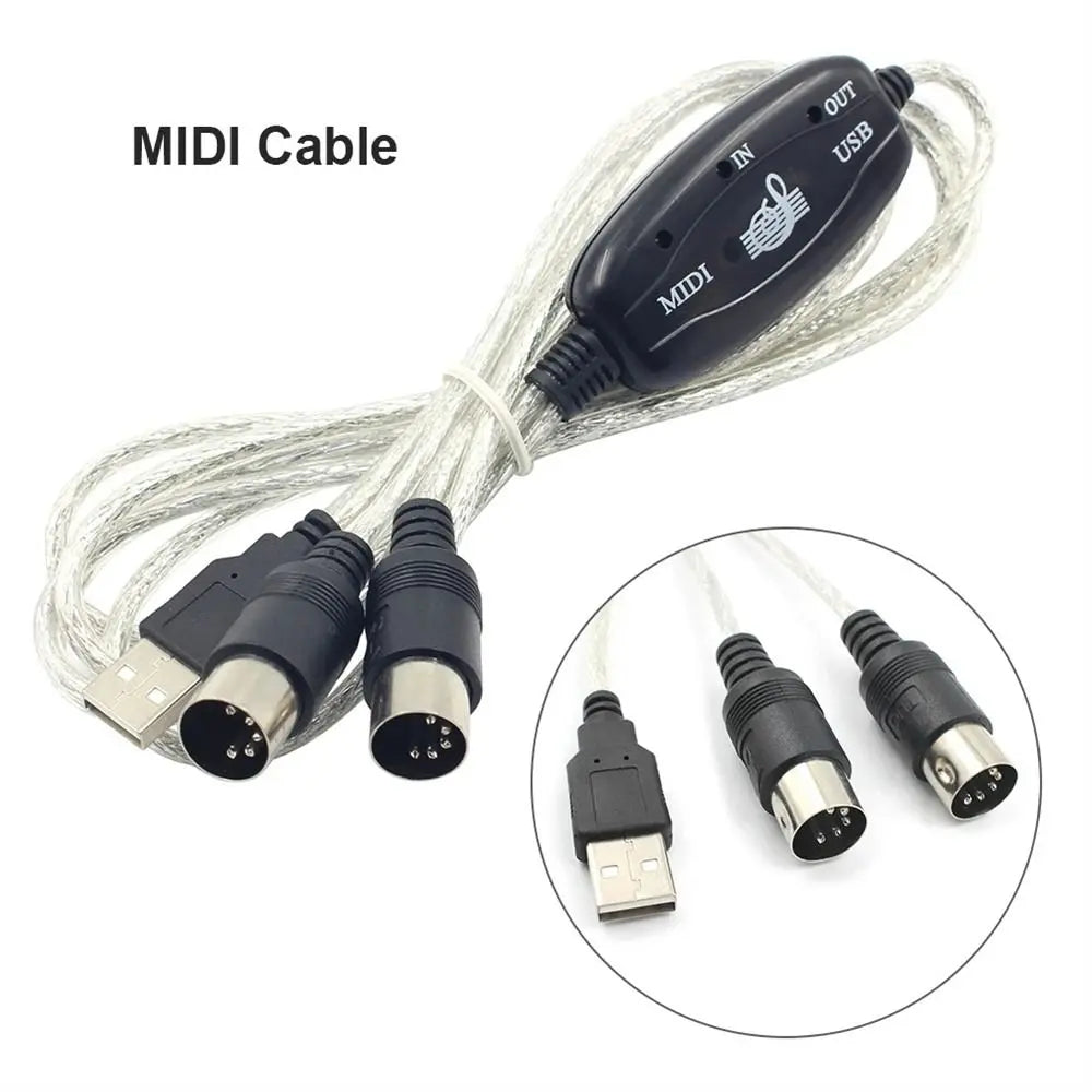 Interface for Electric Piano for Keyboard PC Audio Music Line MIDI to USB Cable MIDI Cable Drum Adapter USB IN-OUT Converter Oasis Select