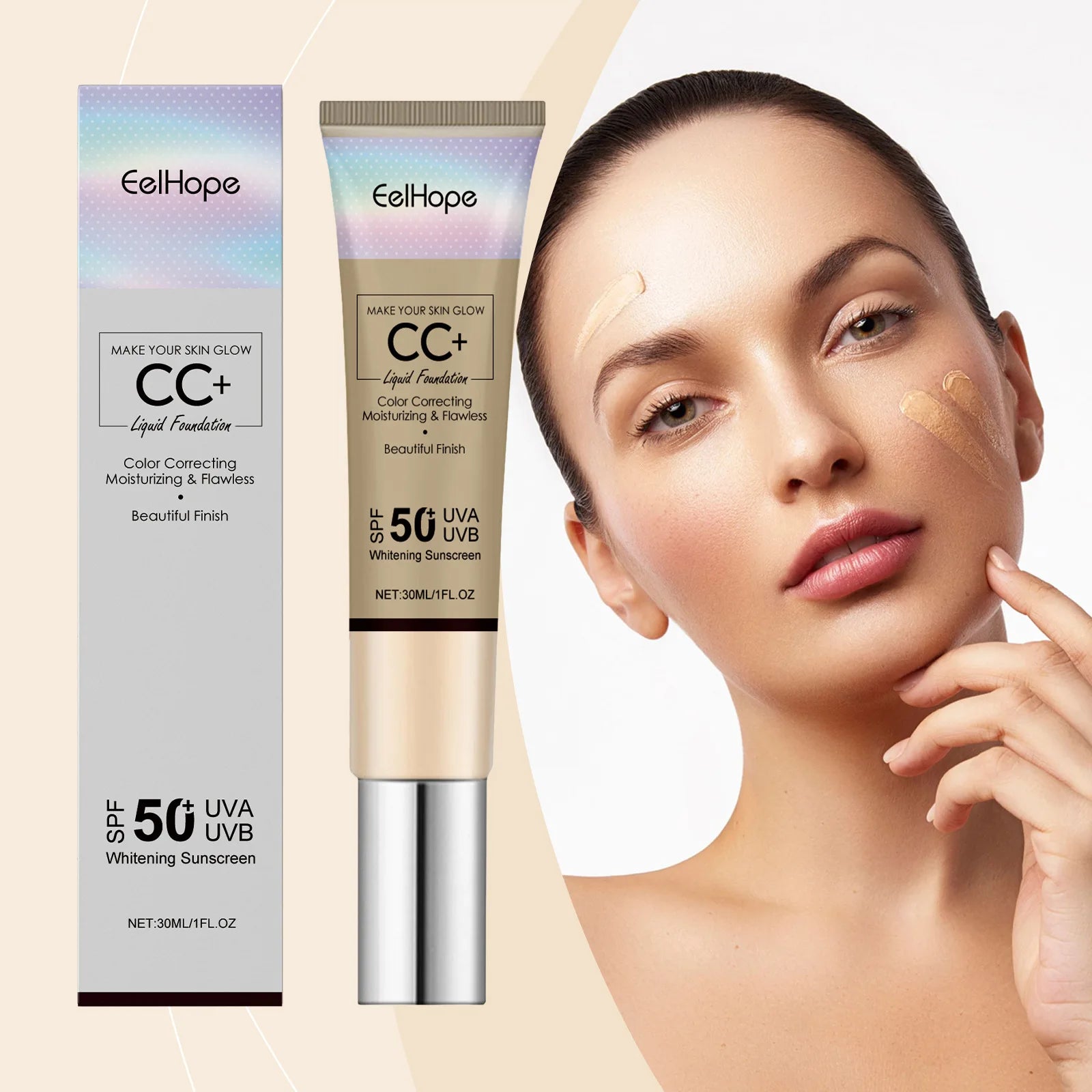 Eelhope CC Cream SPF 50 – Lightweight, Full Coverage & Brightening CC Cream SPF 50 Oasis Select