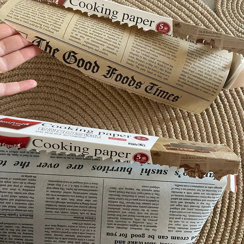 Retro English Newspaper Food Accessories for Baking Kitchen Food Grade Grease Paper Bread Sandwich Burger Fries Wrappers Cookie Oasis Select