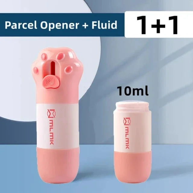 Cat Paw Thermal Paper Correction Fluid with Knife Parcel Box Opener Home Anti Peep Identity Information Privacy Protector Eraser Oasis Select 1 Opener 1 Refill