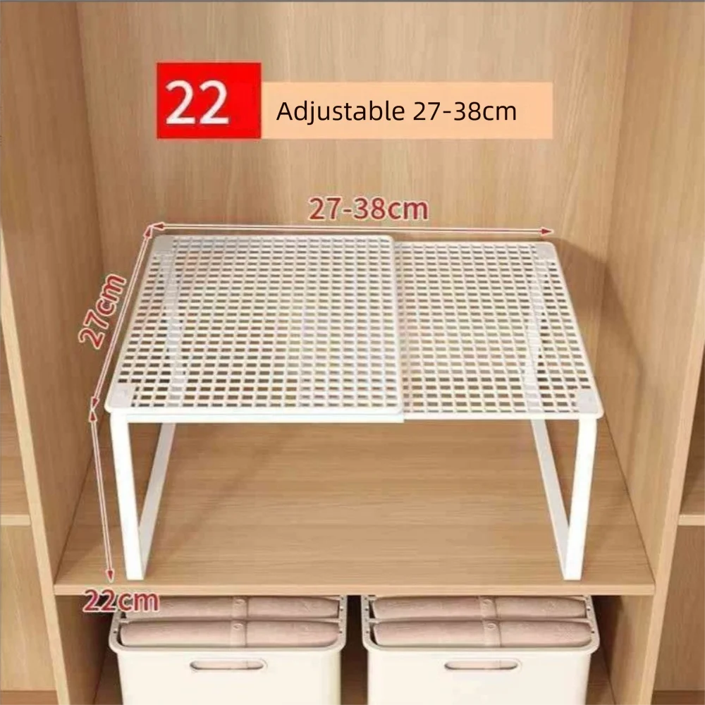 DIY Metal Closet Shelf Expandable Adjustable Wardrobe Organizer Retractable Stackable Shelves Bathroom Oasis Select White S