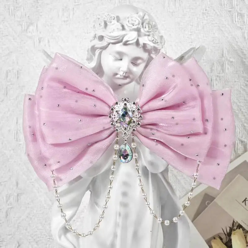 Rhinestone Bow Hair Clip for Girls – Princess Party Accessory