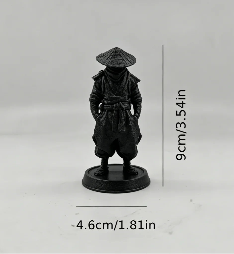 Japanese Samurai Figurine Traditional Retro Samurai Style Statue Zen Warrior Ornaments for Home Office Desk Tea Room Shelf Decor Oasis Select Standing Ninja 3 9x5.2x4.7cm