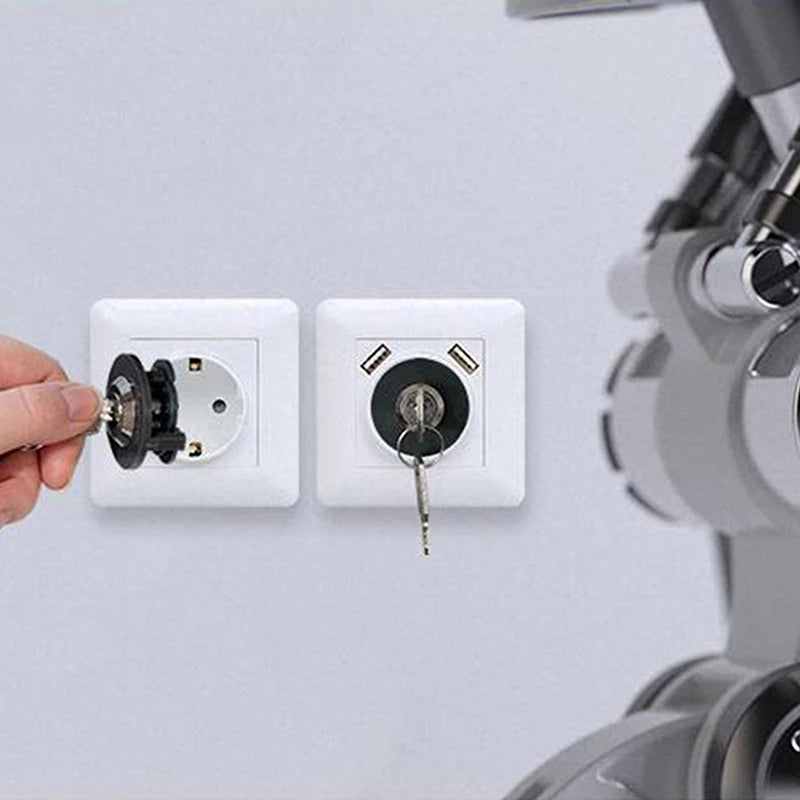 Socket Lock With Key Lockable Power Anti-Theft Lock Child For Protection Zinc Alloy Socket Lock Household Safety Lock Oasis Select
