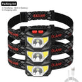 8 Modes Handfress Motion Sensor Powerful LED Headlight headlamp Head Lamp COB Flashlight Torch head light For Camping, fishing Oasis Select 3PCS