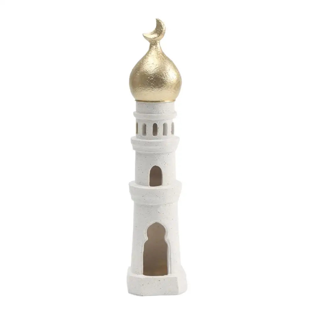 Middle Eastern Castle Moon Tower Resin Statue | Home Decor