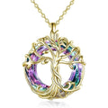 Exquisite Celtic Family Tree Necklace with Circle Crystal - Tree of Life Jewelry Gift for Women Girls Mom Birthday Oasis Select gold