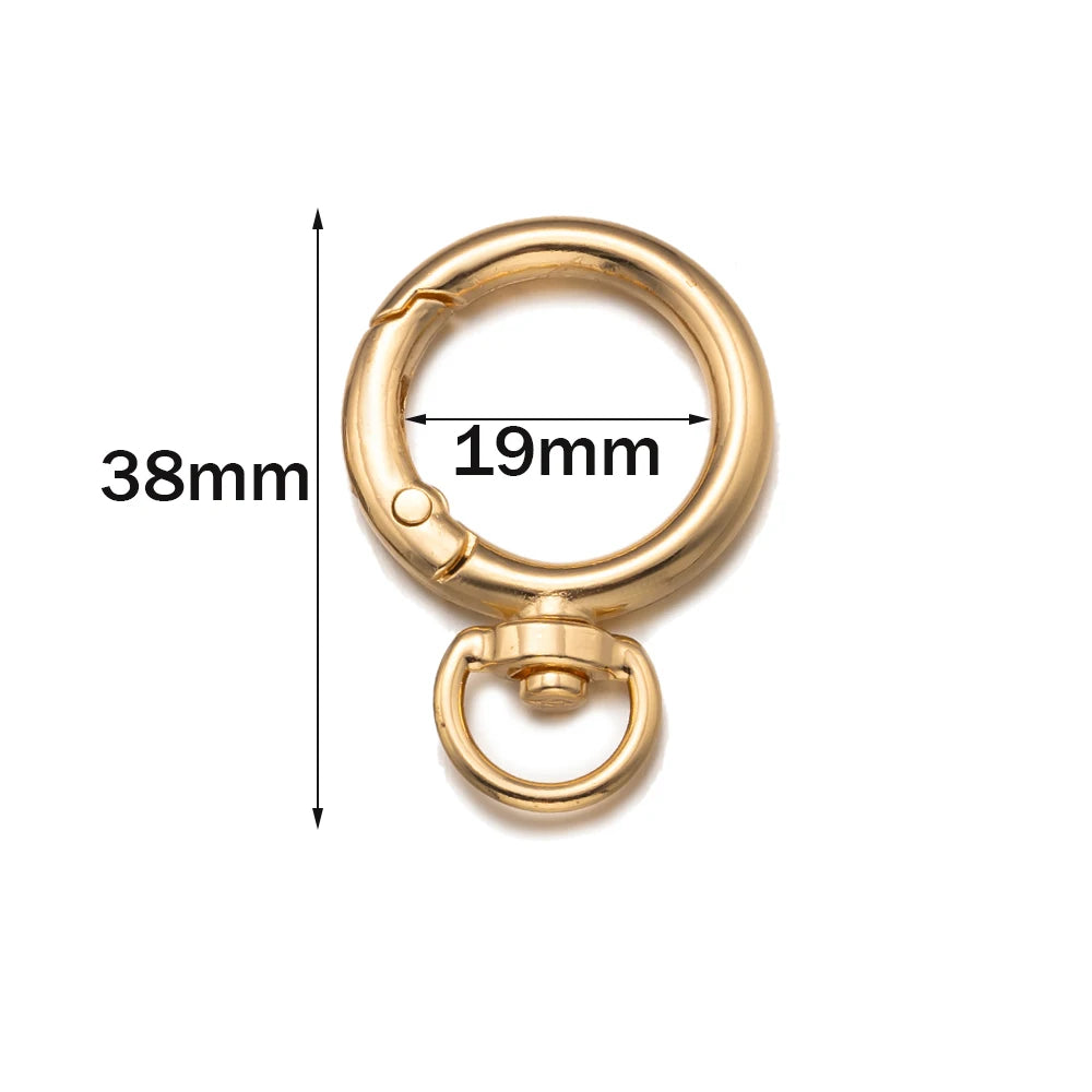 5pcs/Lot Round Openable Swivel Metal Spring Key Rings Buckles Clasps For DIY Bag Keychains Connector Jewelry Making Accessories Oasis Select