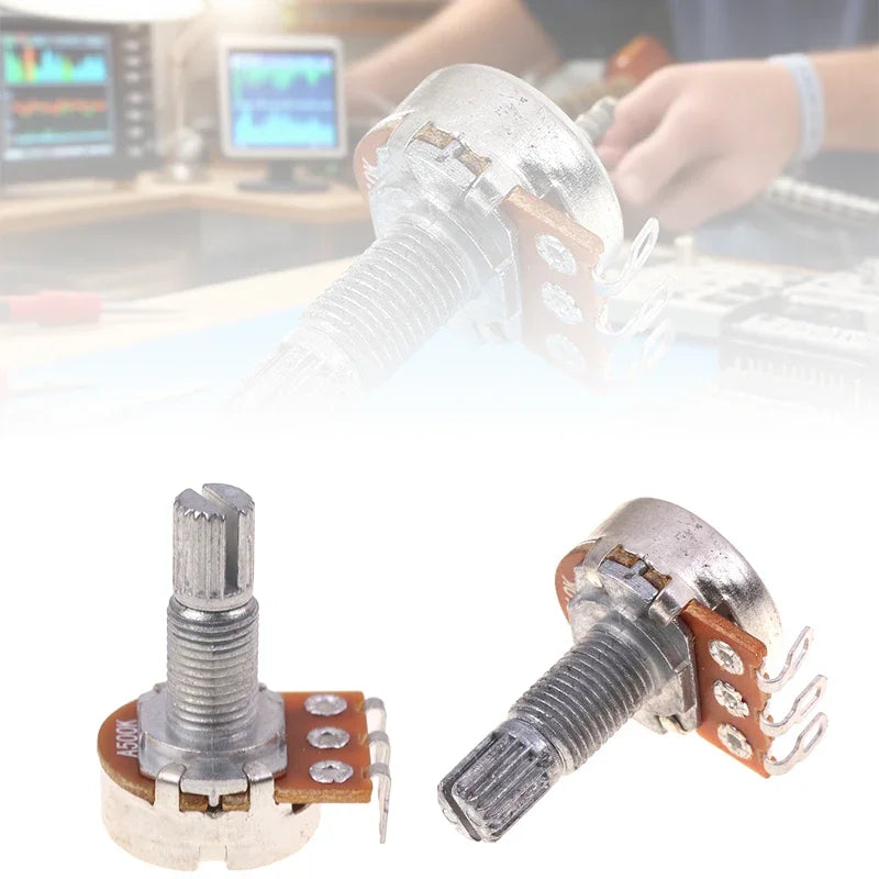 A500K B500K A250K B250K A50K B50K A25K B25K Potentiometer Splined Small Pot Electric Guitar Bass Effect Amp Tone Volume18mm Oasis Select