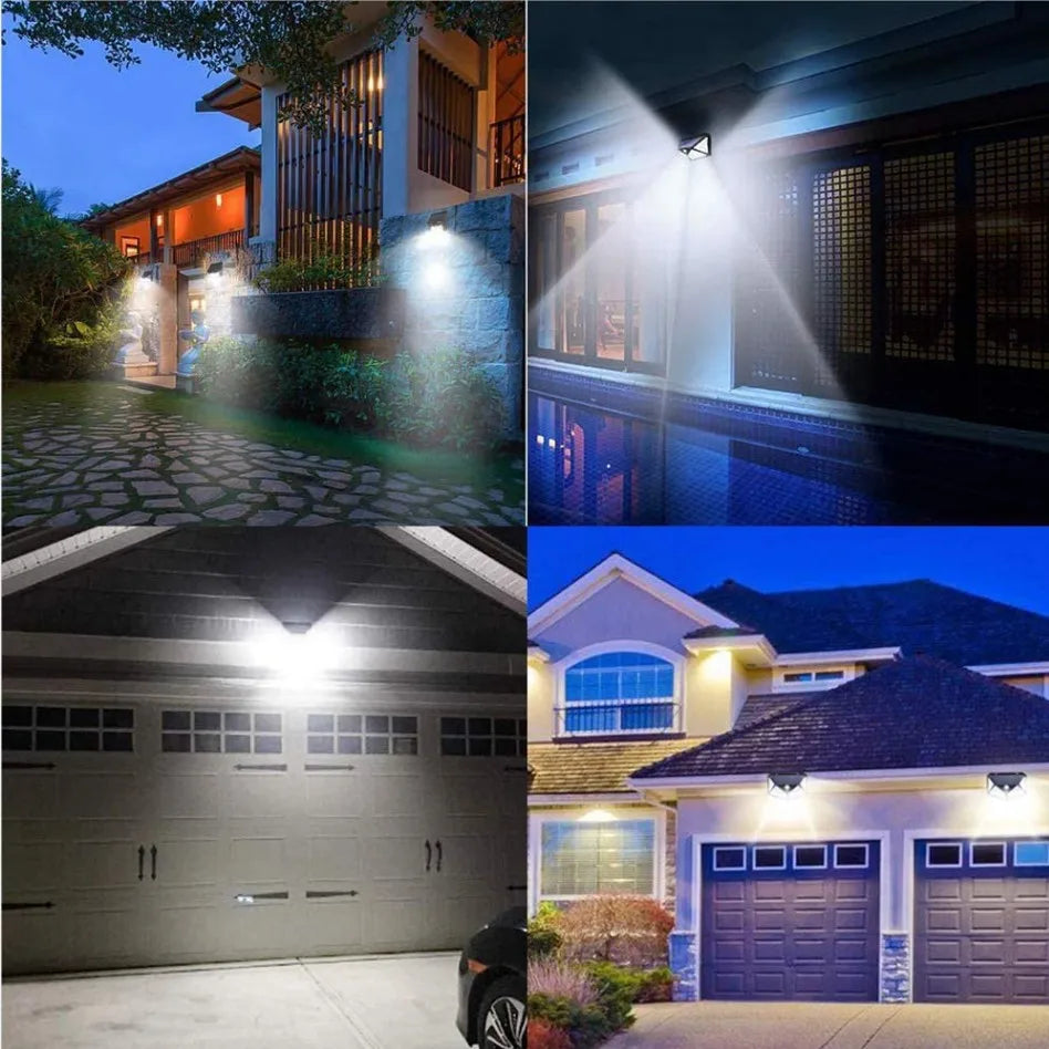 1/2/4Pcs 100 LED Solar Wall Lights Outdoor Solar Lamp PIR Motion Sensor Solar Powered Sunlight Street Light for Garden Light Oasis Select