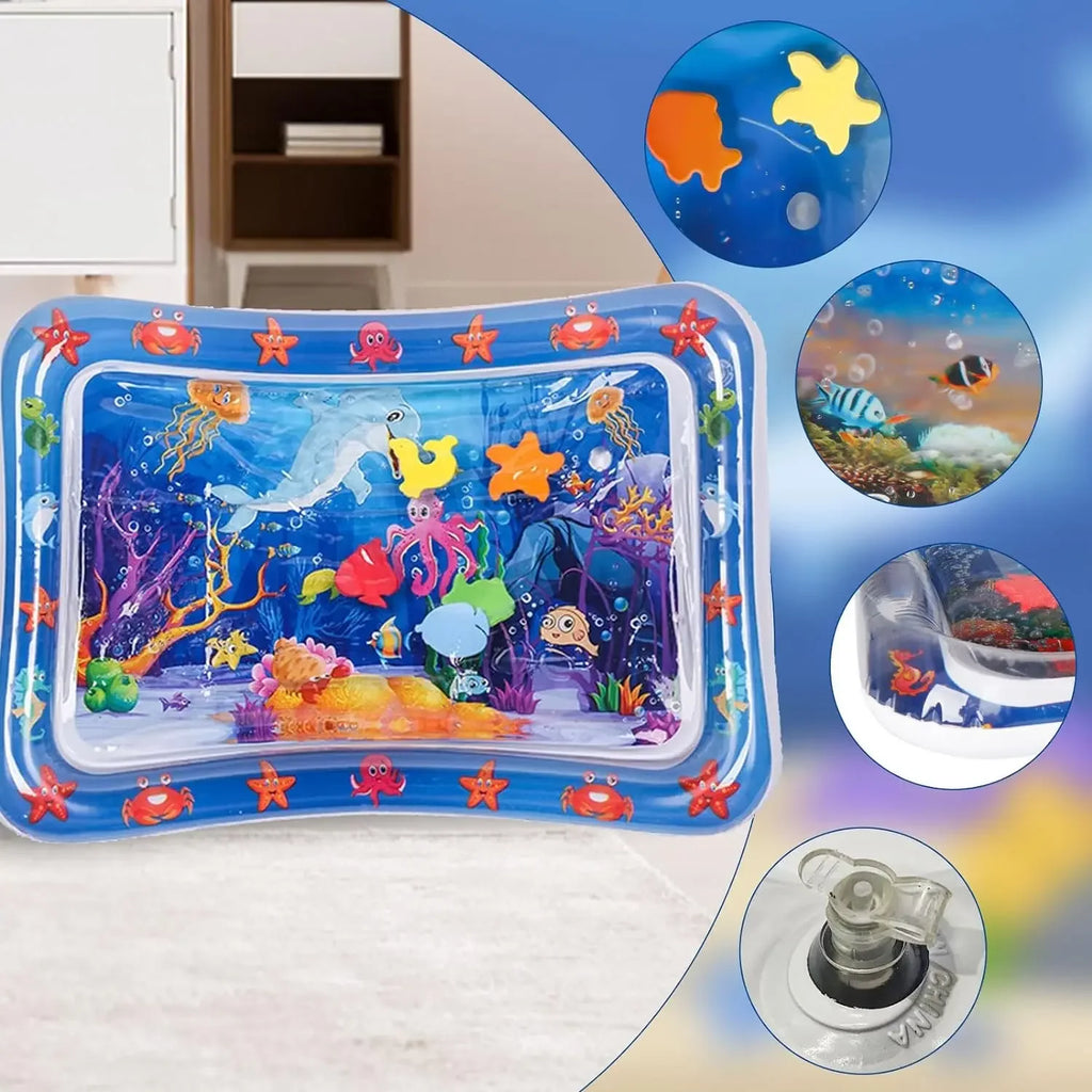 Water Sensory Play Mat Thickened Inflatable Water Mat For Cat And Dog Pet Playmat With Fish Sea Ocean Theme Sensory Toy Water Oasis Select