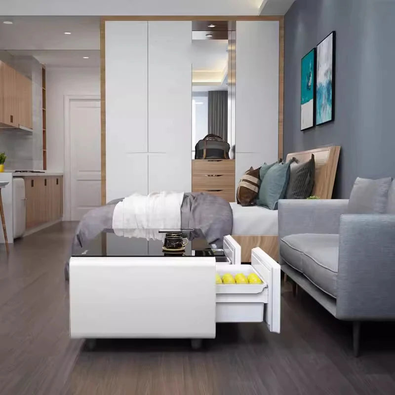 TB-90 Smart Coffee Table with Built-In Fridge & Wireless Charging
