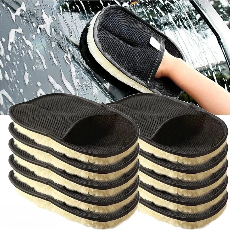 1/3/5/10Pcs Car Cleaning Sponge Glove Car Polishing Washing Mitt Gloves Microfibre Wash For Automotive Kitchen Home Cleaner Wool Oasis Select
