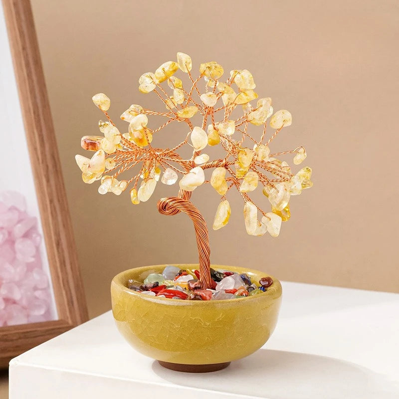Treasure Basin Crystal Wealth Tree Tea Cup Base Crystal Tree Creative Crystal Decoration Home Decoration Accessories Oasis Select A