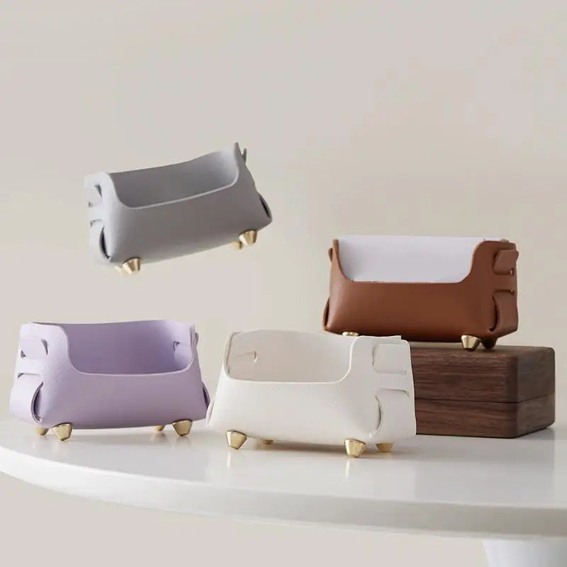 PU Leather Desktop Business Card Holder & Sign Display Stand