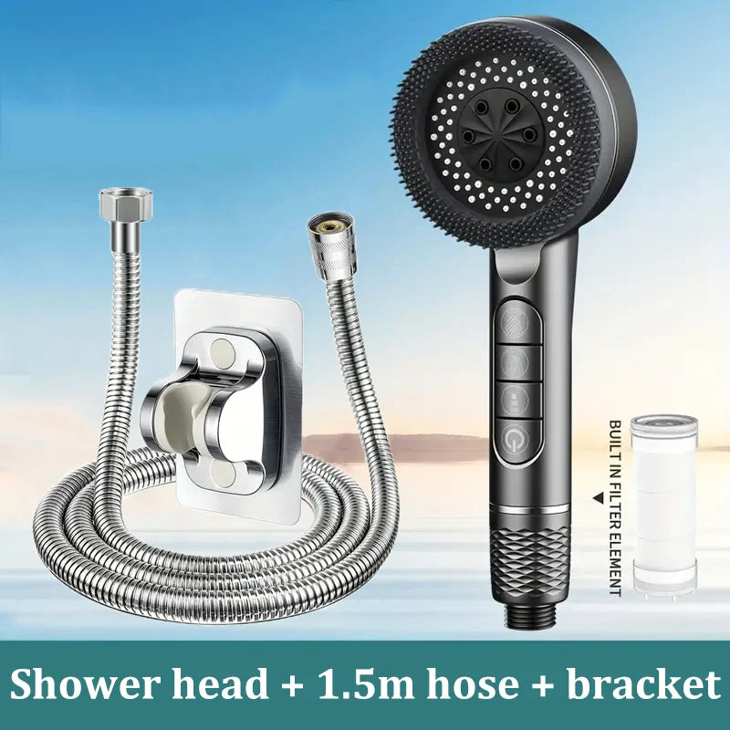 4-Speed Handheld Shower Head & Bracket Set | Rainfall Boost