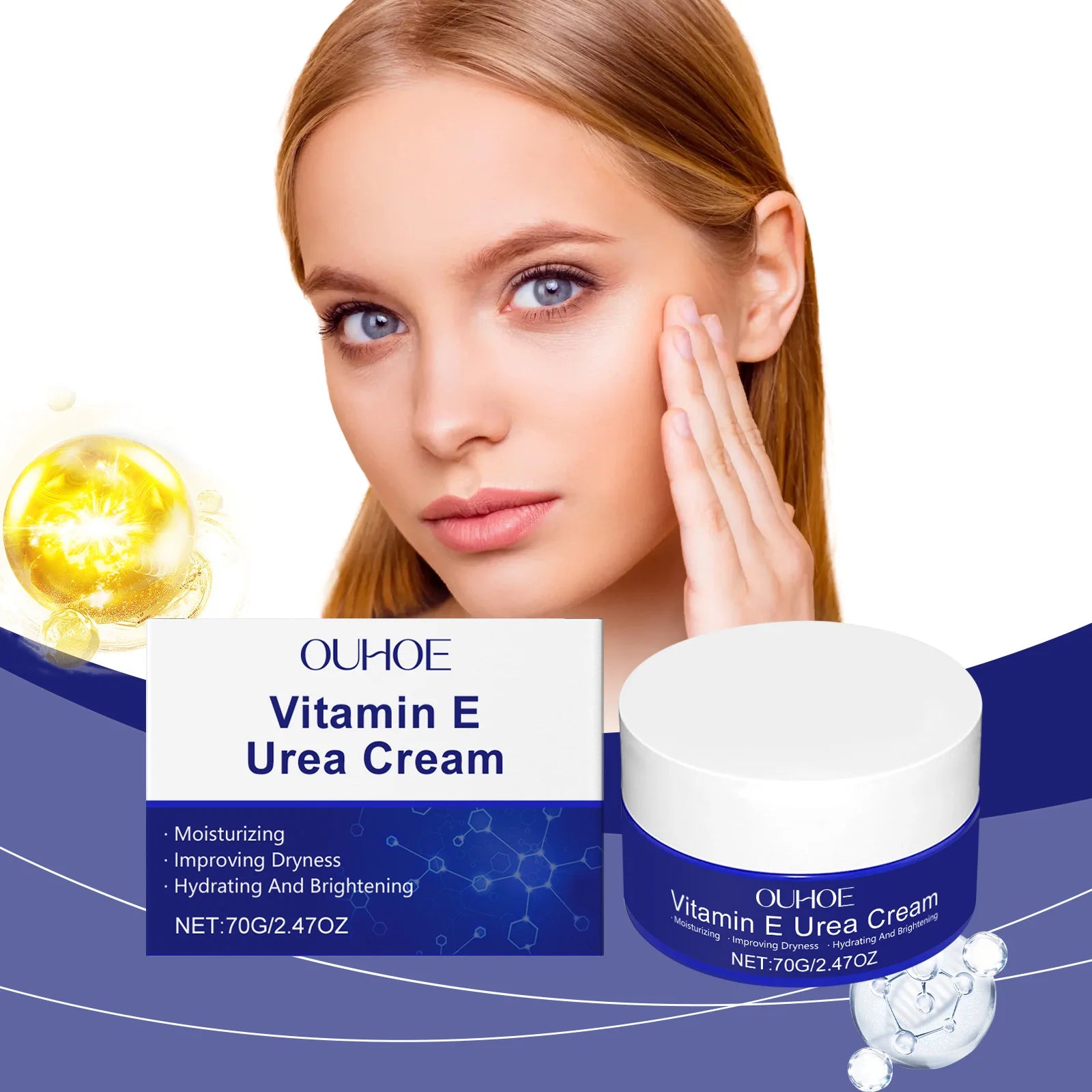 Vitamin E & Urea Cream – Intense Moisturizer for Dry Skin, Hydrating Face and Body Cream, Brightening Treatment for Rough Skin Oasis Select