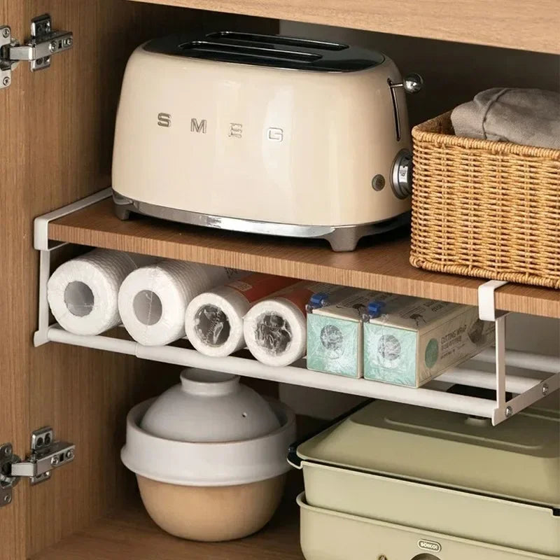 Adjustable Shoe Rack | Space-Saving Layered Organizer For Home Shoe Cabinets | Under-Shelf Shoe Holder With Hanging Basket Oasis Select