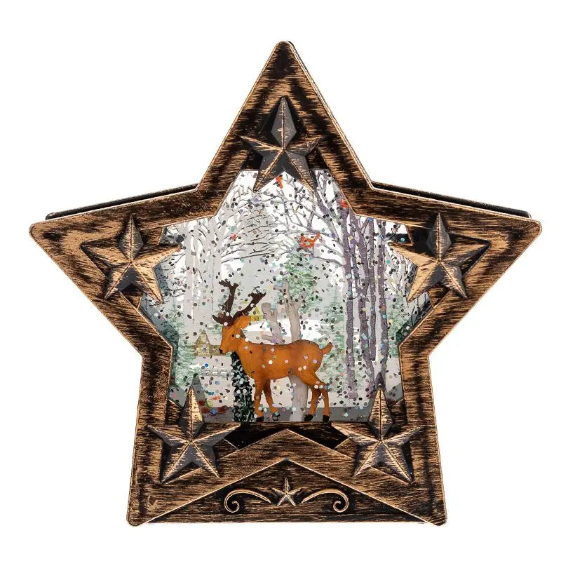 Christmas Decorative Crystal Balls Snowflakes Illuminated Santa Claus Lights Creative Christmas Gifts Oasis Select deer 15cmX4cmX14cm