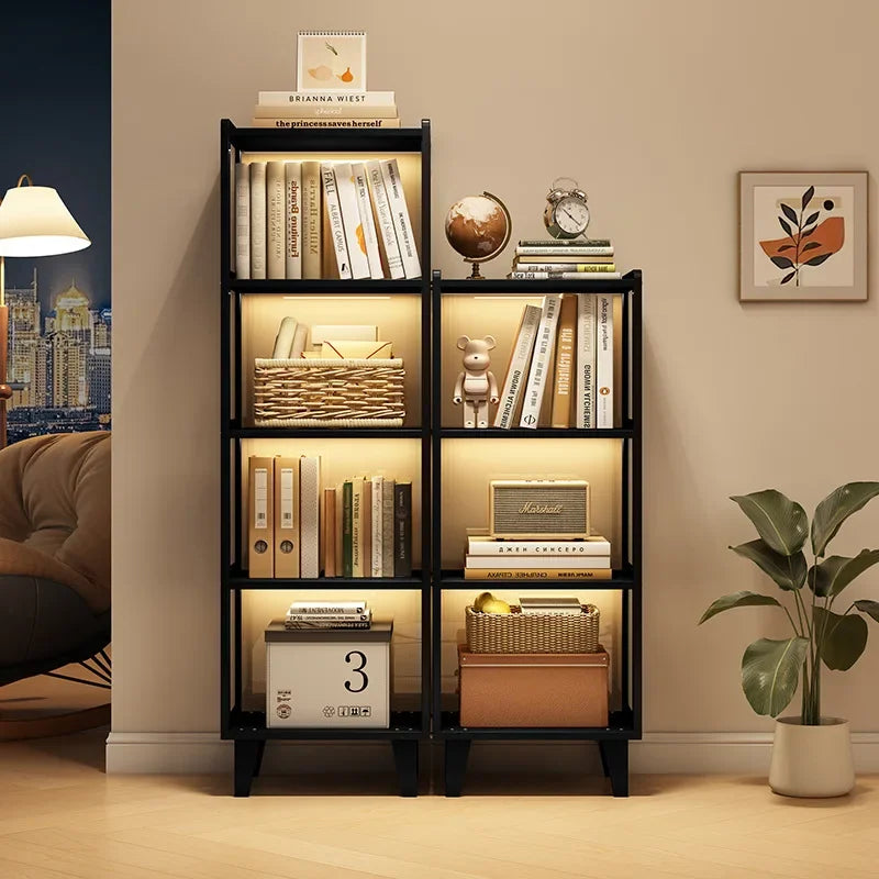 Floor-to-ceiling Bookcase Home Shelf Living Room Multi-layer Storage Locker With Cabinet Door Simple Wall Office Bookshelf Oasis Select