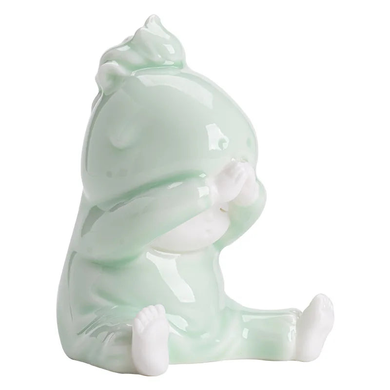 Cute Little Fish Ceramic Ornament New Chinese Style Fun Tea Pet Pen Holder Home Indoor Incense Holder Incense Burner Oasis Select