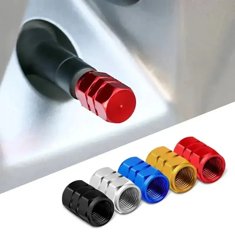 4/8Pcs Universal Premium Aluminum Car Tyre Air Valve Caps Bicycle Tire Valve Cap Car Wheel Styling Red Black Blue Silver Gold Oasis Select
