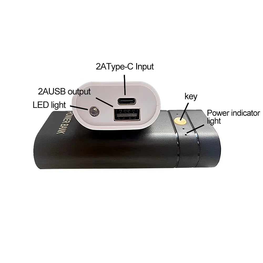 DIY Power Bank Box Flat Head Battery Charger Outer Case USB Output Ports Plastic Shell Box Power Bank Case Oasis Select