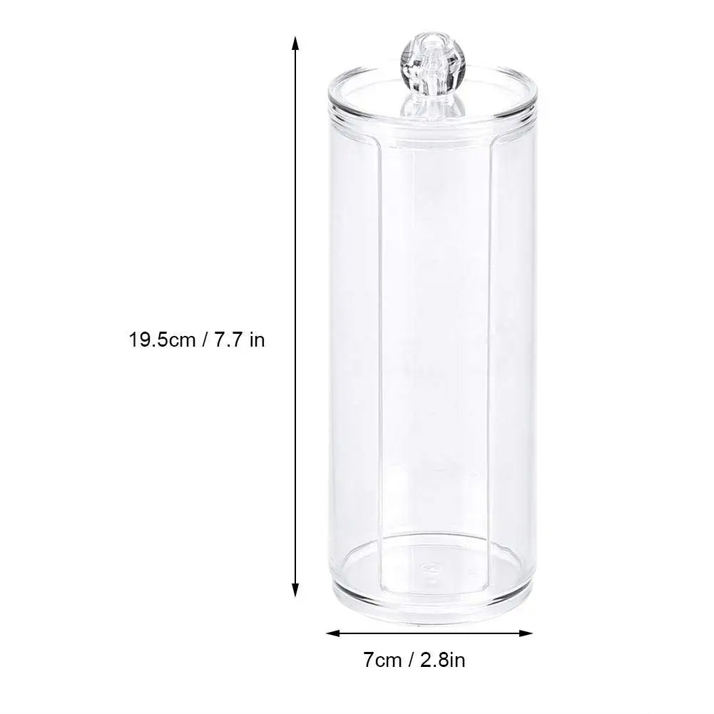 1pc Cylindrical Cotton Pad Holder, Makeup Storage Cotton Pad Dispenser, Bathroom Storage Jar, Desktop Storage Organizer Oasis Select