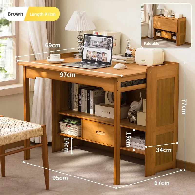 Bookshelf combination primary and secondary school students writing desk home bedroom, writing desk, computer desk, study table Oasis Select Brown 97 long