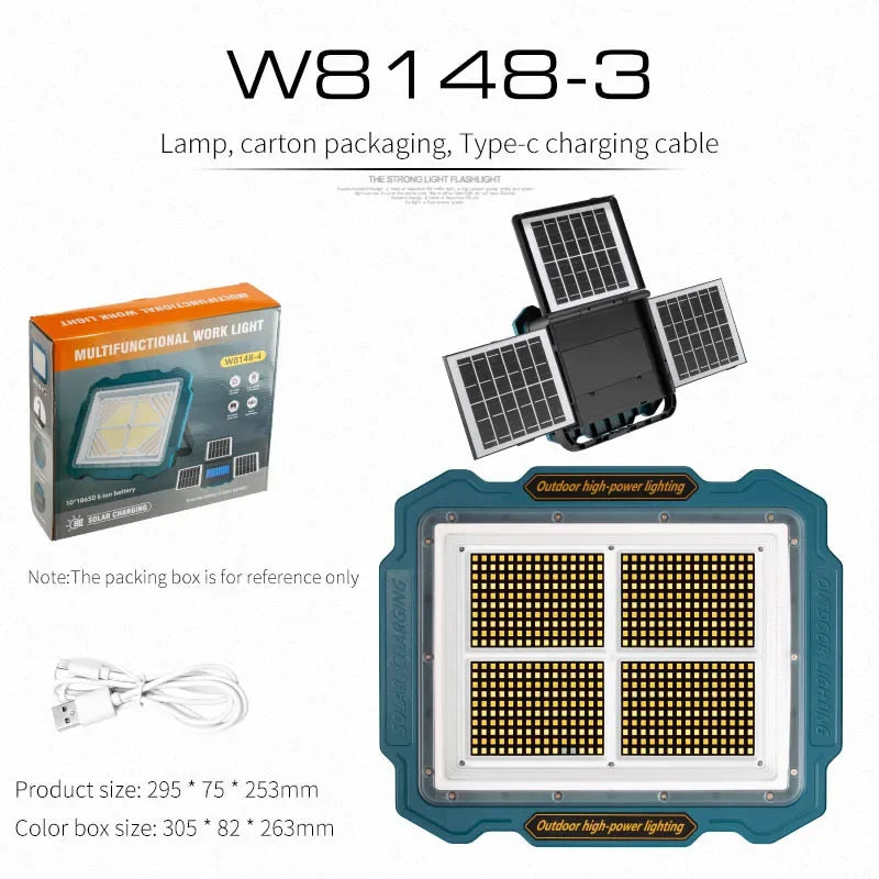 Powerful Solar Outdoor Lights High Brightness Led Floodlights Waterproof Courtyard Lights Courtyard Floodlights Oasis Select W8148-3 3solar panel