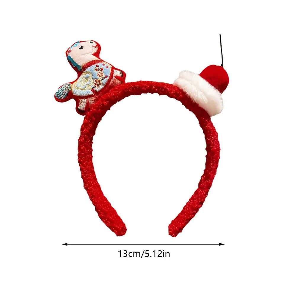 Funny Cartoon Horse Headband New Year Headband Plush Pony Mascot Hair Hoop Plush Fortune Hairband Spring Festival Headband Oasis Select China Mainland 01