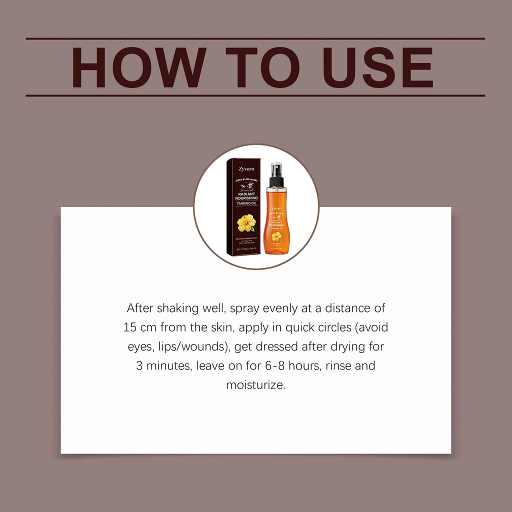 Sun Tanning Oil Bronzing Oil Nourishing Formula Hydrating Skin Care For Outdoor Beach Tan Summer Essential Natural Look 120ml Oasis Select