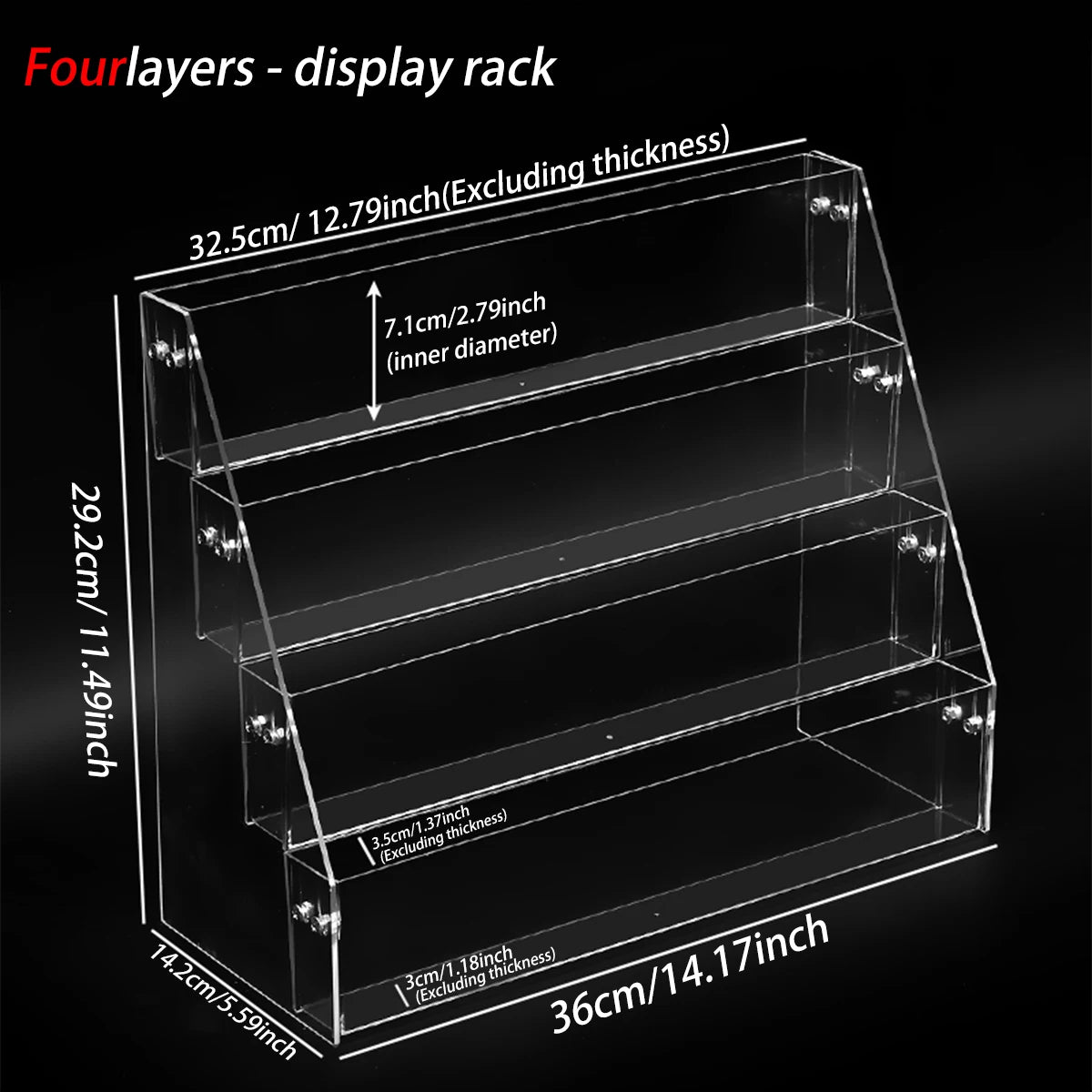 1pc Stepped Acrylic Multi-Layer Book Picture Book Display Storage Rack Multi-Purpose Detachable Practical Bookshelf Organizer Oasis Select 4layer-display rack