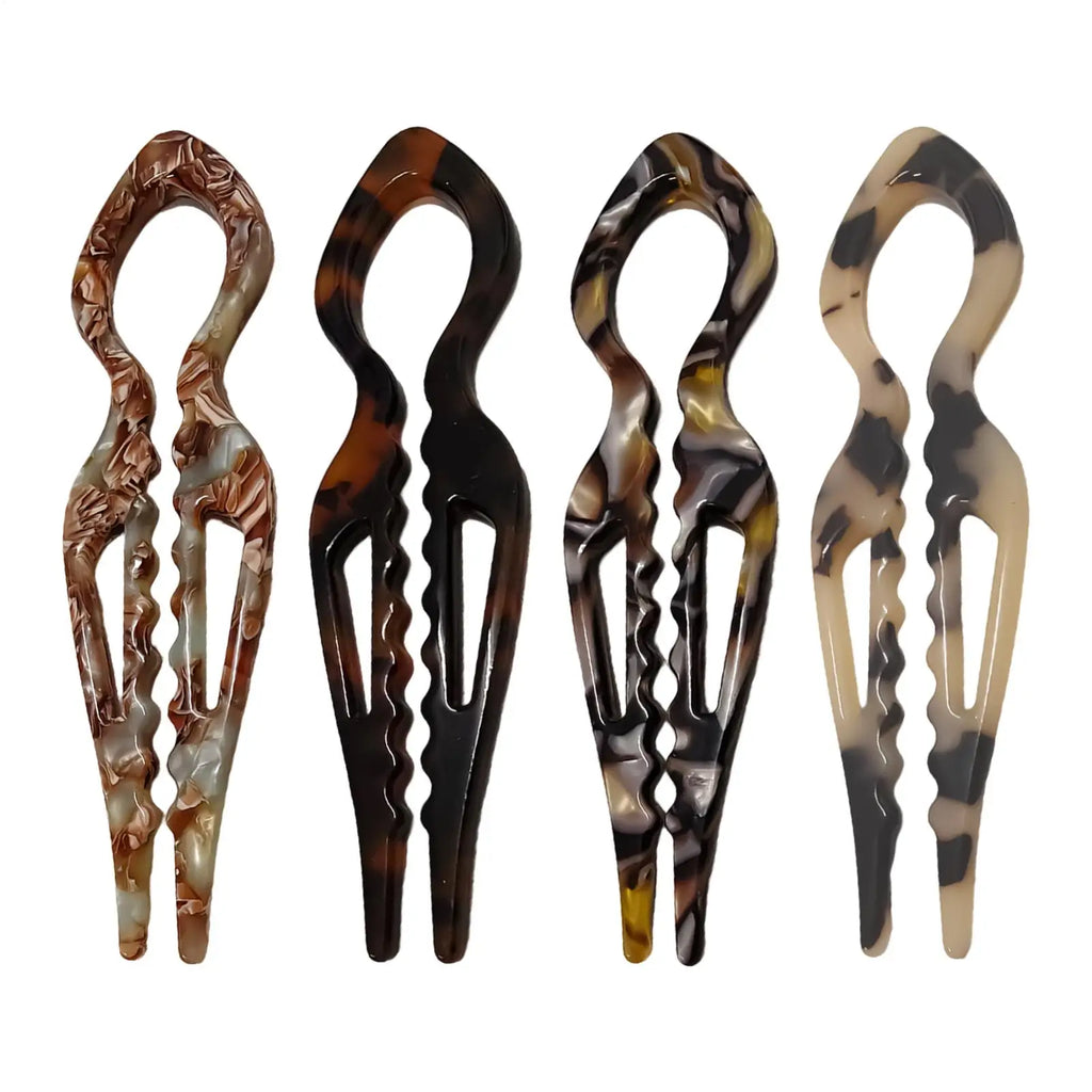4Pcs U Shaped Hair Stick Vintage French Hair Pin Women Acetate Hair Accessories Diy Retro Hairstyle Tool New Hair Clips Oasis Select
