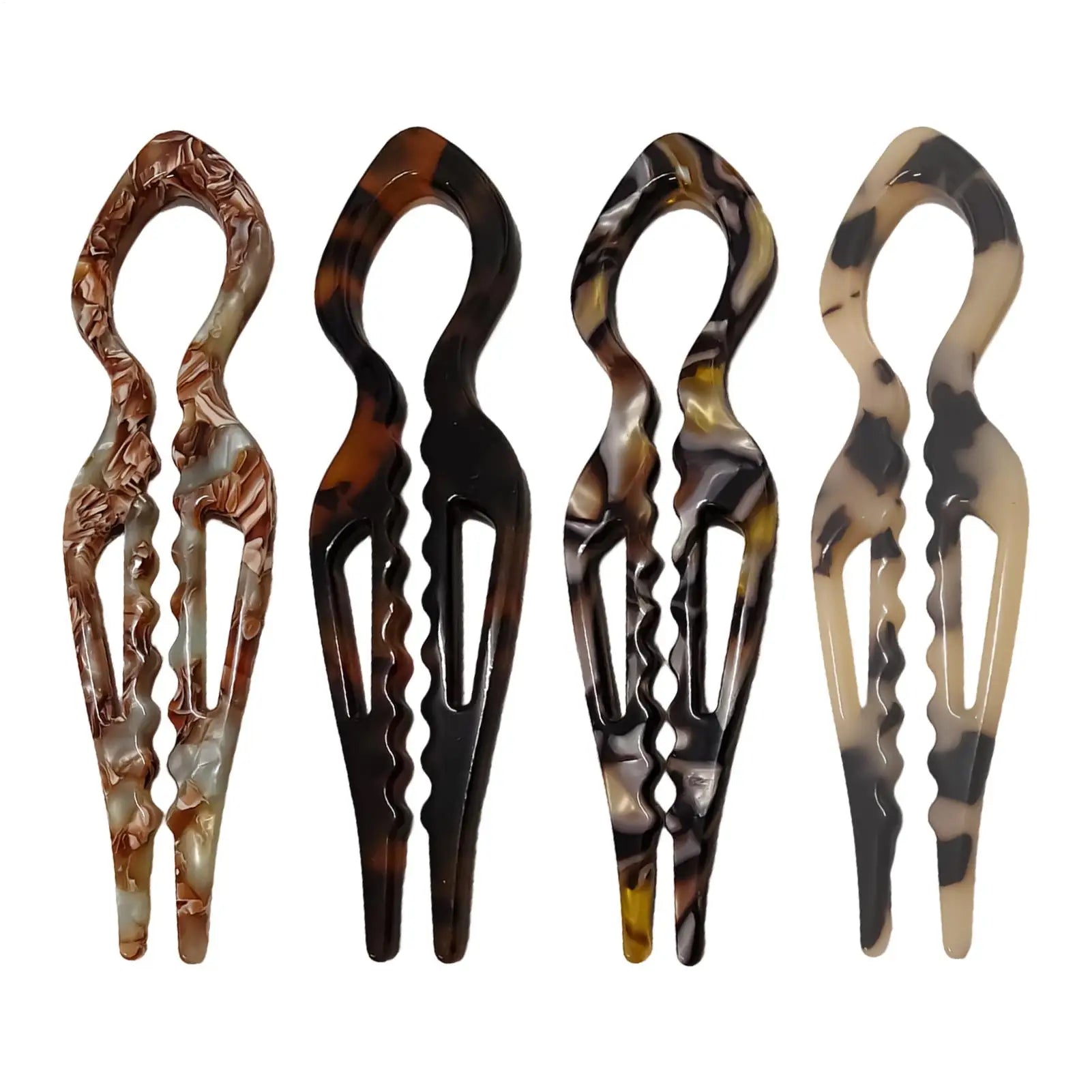 4Pcs U Shaped Hair Stick Vintage French Hair Pin Women Acetate Hair Accessories Diy Retro Hairstyle Tool New Hair Clips Oasis Select