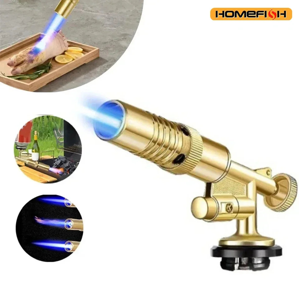Portable Gold Copper Gas Welding Torch, High Temperature Flame for BBQ, Cooking, Brazing Oasis Select