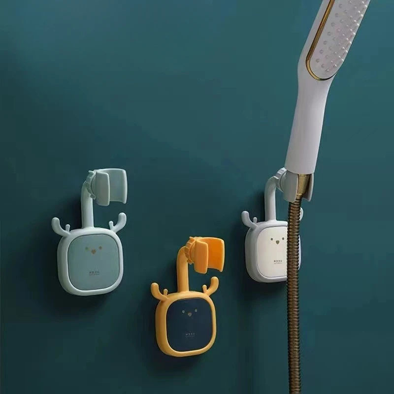 Adhesive Shower Head Mount Cartoon Design Shower Holder For Shower Head 360 Degree Adjustable Handheld Shower Head Holder Shower Oasis Select
