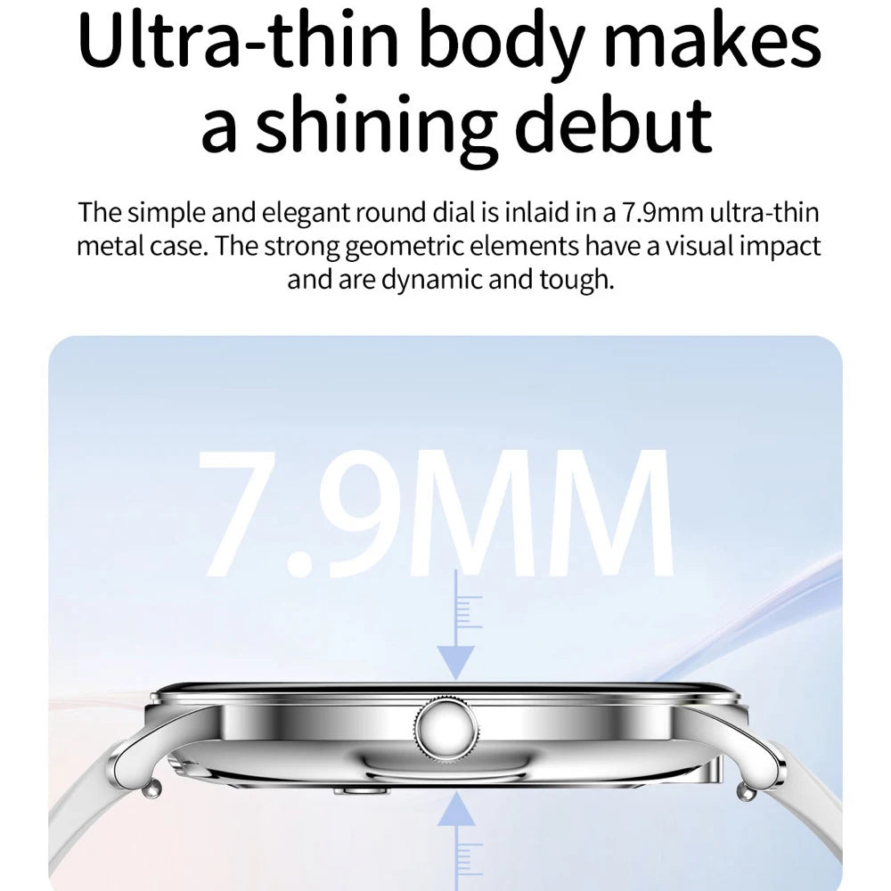 Fashion Waterproof Smart Watch Men Women Ultrathin AMOLED Screen Smartwatch Health Heart Rate Sports Fitness Blue Tooth Call Oasis Select