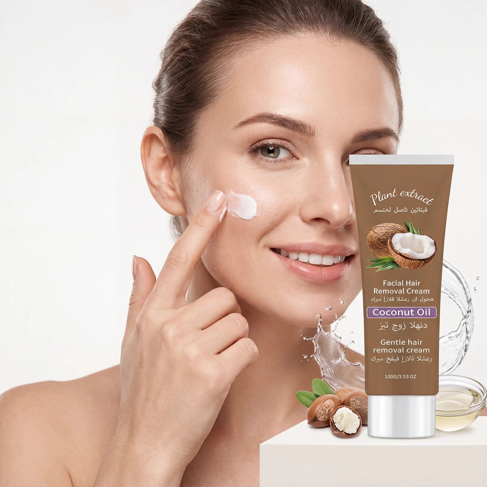 Coconut Hair Removal Cream – Painless Face & Body Depilatory Hair Removal Cream Oasis Select