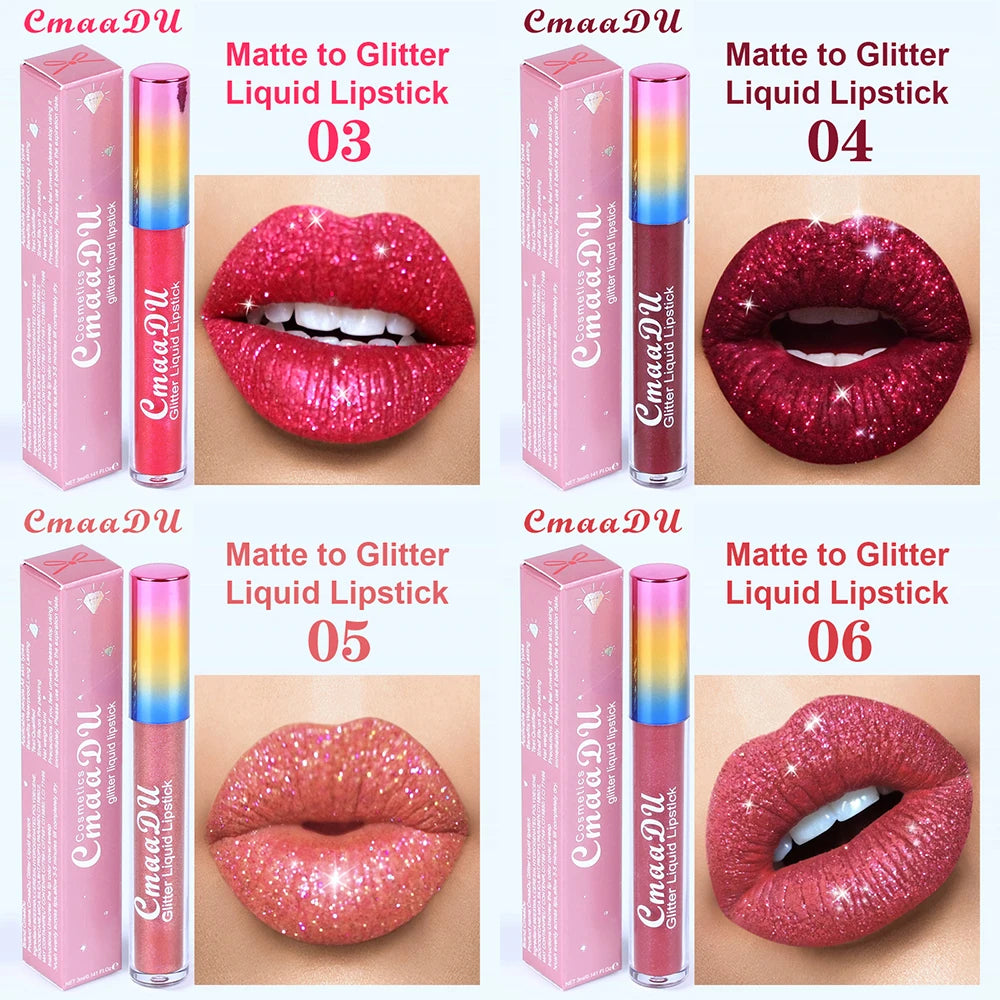 Pearlescent Shimmer Lip Gloss Lipstick Glitter Plumping Waterproof High Shine Lightweight Coral Metallic Y2K Daily Party Makeup Oasis Select
