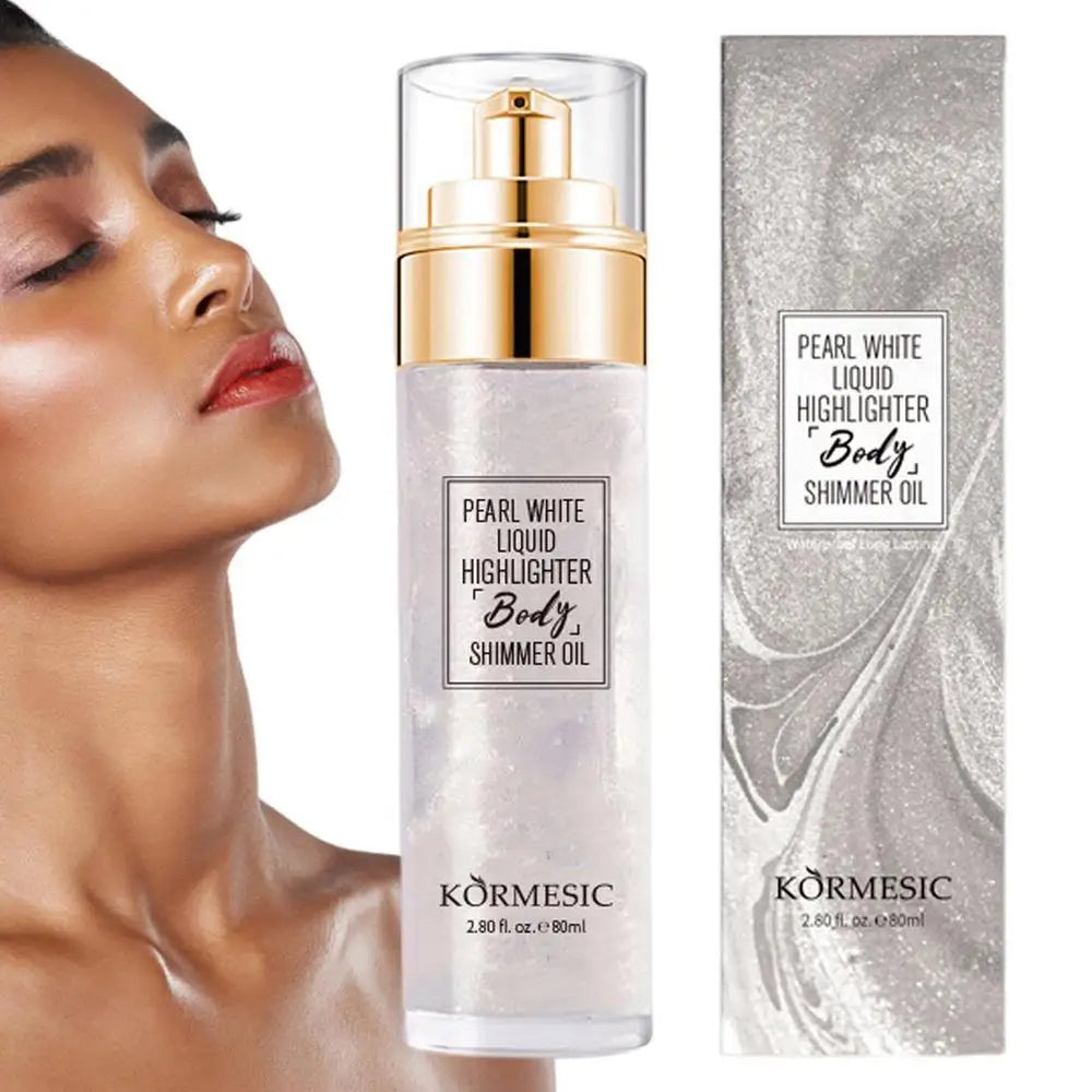 Glitter Spray Hair Body Glitter Spray Sparkly Quick High-Gloss Face Highlighter Long Lasting Shimmery Body Makeup Spray Oasis Select pearl white China Mainland