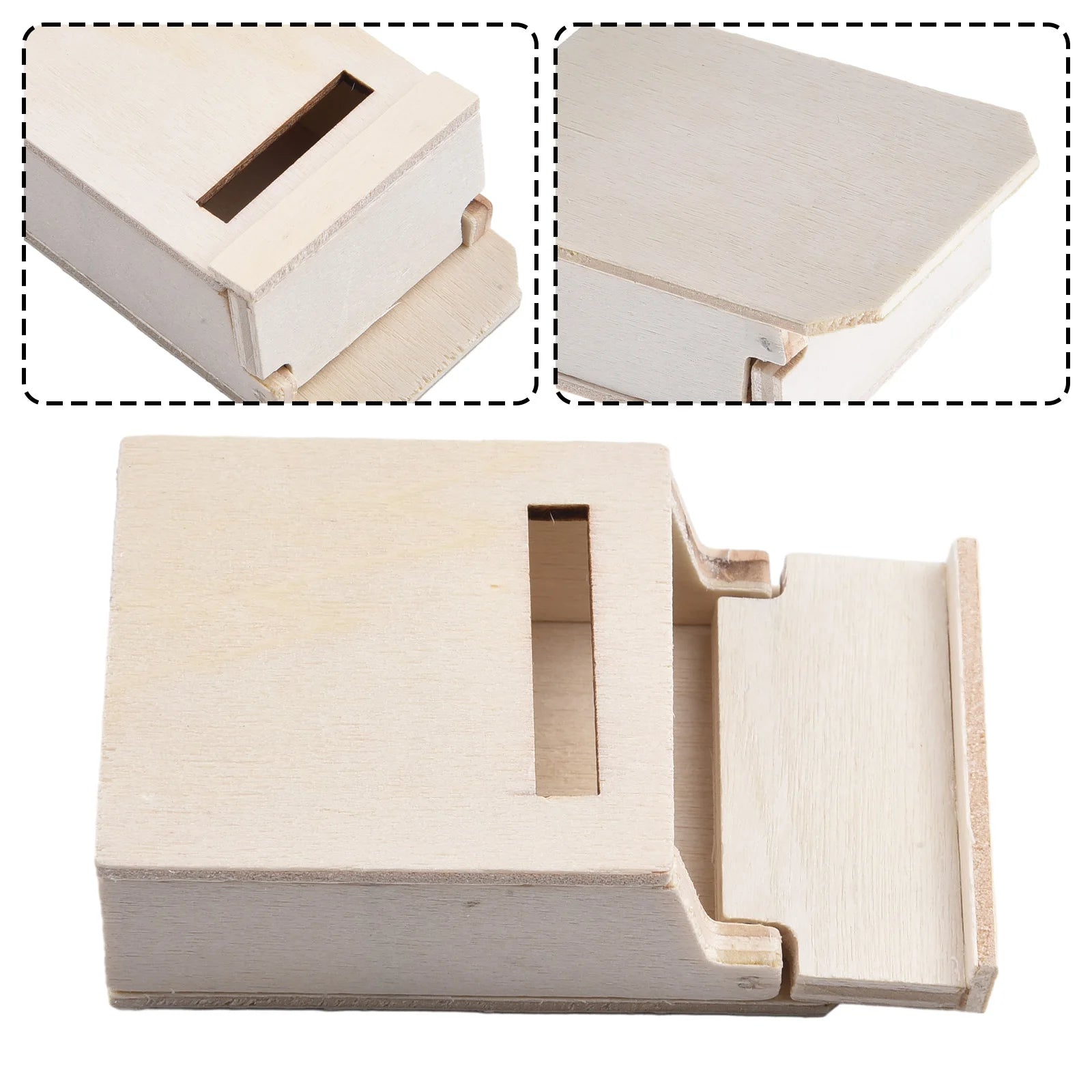 Miniature Blank Mail Box House Mi-ni Mail Box Miniature Wooden Flip Mailbox Model For DIY Enthusiasts And Crafters Oasis Select