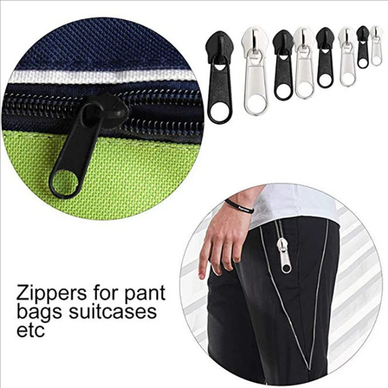Zipper Repair Kit Easy Fix Zipper Slider Head Puller Closure Universal Replacement for Broken Wearable Household Oasis Select