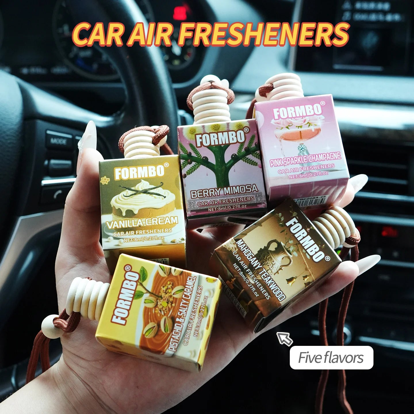 FORMBO Car Air Freshener – Long-Lasting Floral Scent Car Air Freshener Oasis Select