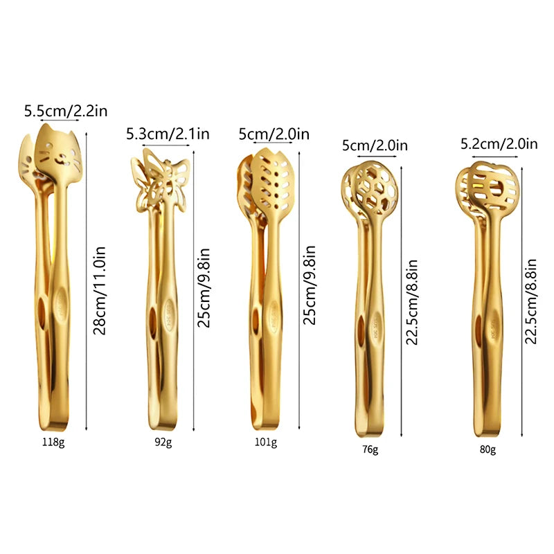 Cat Design Stainless Steel Grill Tongs Heavy Duty Kitchen Food Tongs for Outdoor Cooking Small Appliances Oasis Select