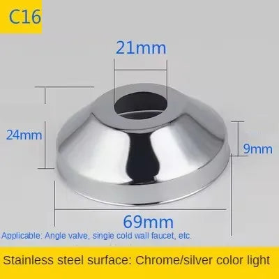 2PCS 1/2"3/4"Faucet Decorative Cover Stainless Steel Water Pipe Connector Heighten Valve Panel Shower Kitchen Faucet Accessories Oasis Select C16-2pcs