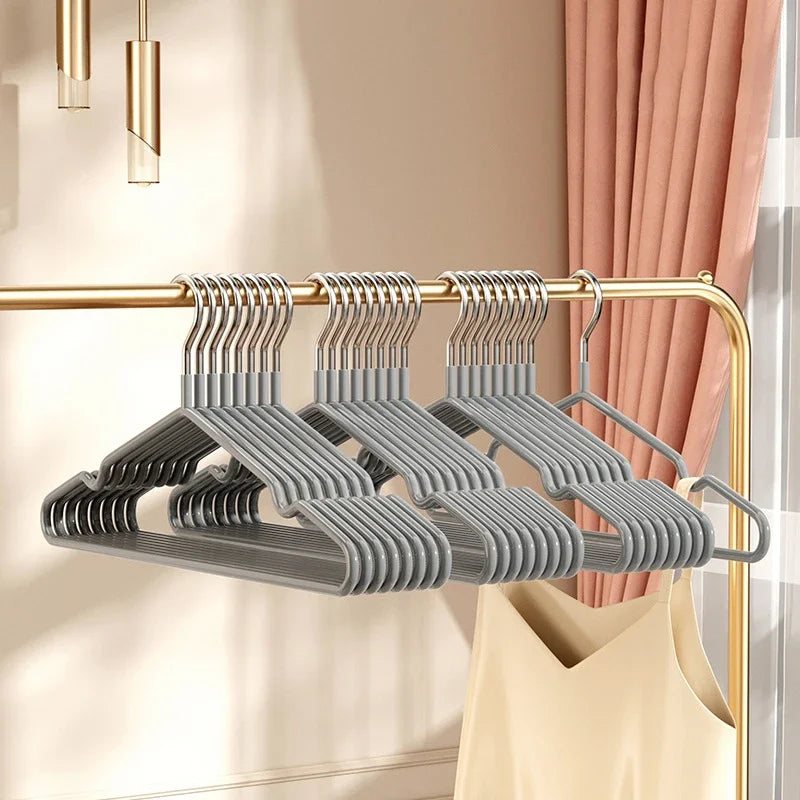 10pcs I KNOW Custom Color Waterproof 10PCS PVC Hanger 40CM Household Non-slip High Quality Metal PVC Colorful Clothes Hanger Oasis Select 10pcs grey